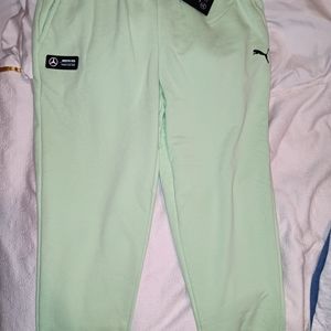 Lime green puma/Mercedes collaboration large sweatpants for men